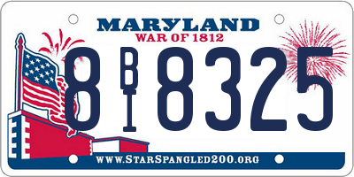 MD license plate 8BI8325