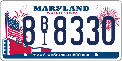 MD license plate 8BI8330