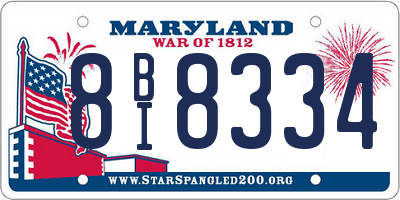 MD license plate 8BI8334