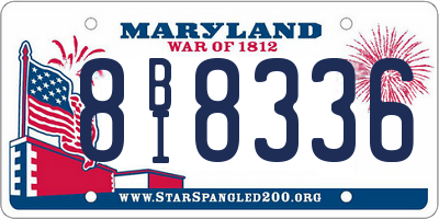 MD license plate 8BI8336