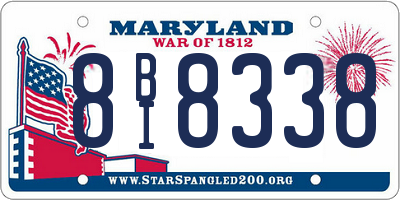 MD license plate 8BI8338