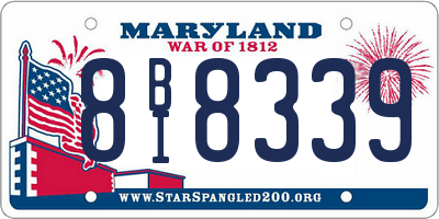 MD license plate 8BI8339