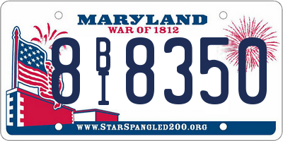 MD license plate 8BI8350