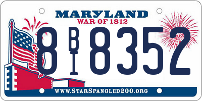 MD license plate 8BI8352