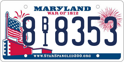 MD license plate 8BI8353