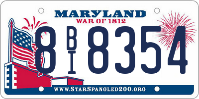 MD license plate 8BI8354