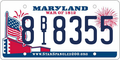 MD license plate 8BI8355