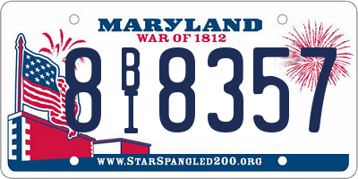 MD license plate 8BI8357