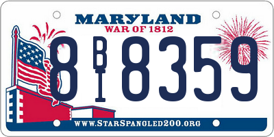 MD license plate 8BI8359