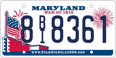 MD license plate 8BI8361