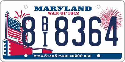 MD license plate 8BI8364