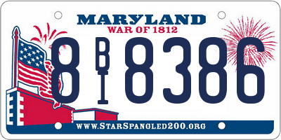 MD license plate 8BI8386