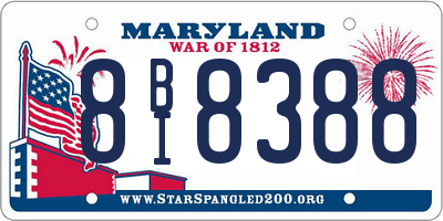MD license plate 8BI8388