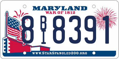 MD license plate 8BI8391