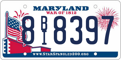 MD license plate 8BI8397