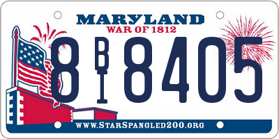 MD license plate 8BI8405