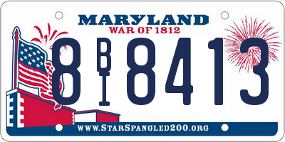 MD license plate 8BI8413