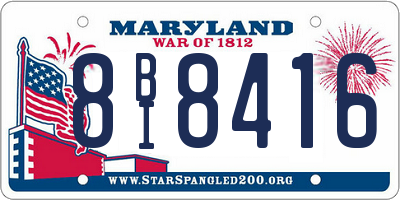 MD license plate 8BI8416