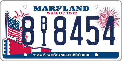 MD license plate 8BI8454