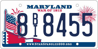MD license plate 8BI8455