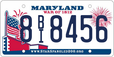 MD license plate 8BI8456