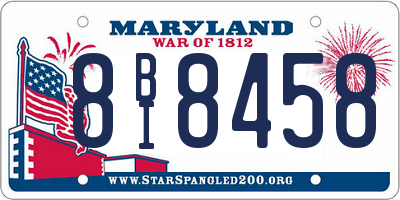 MD license plate 8BI8458