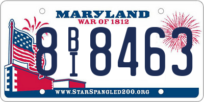 MD license plate 8BI8463