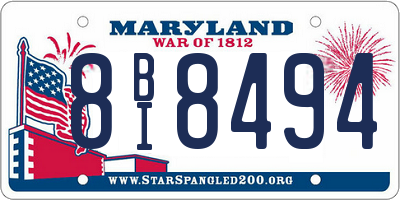 MD license plate 8BI8494