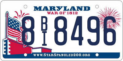 MD license plate 8BI8496