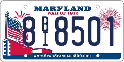 MD license plate 8BI8501
