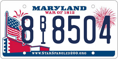 MD license plate 8BI8504
