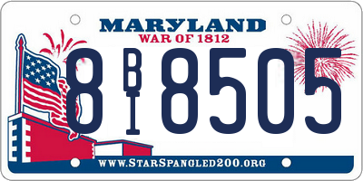 MD license plate 8BI8505