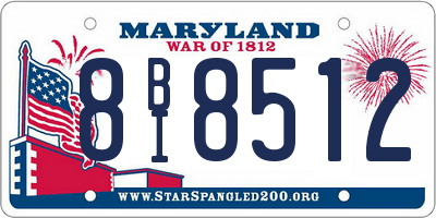 MD license plate 8BI8512