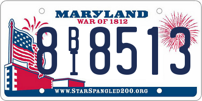 MD license plate 8BI8513