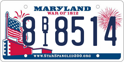 MD license plate 8BI8514