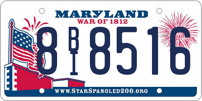 MD license plate 8BI8516
