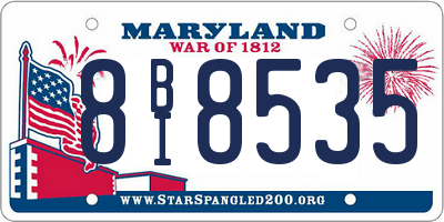 MD license plate 8BI8535