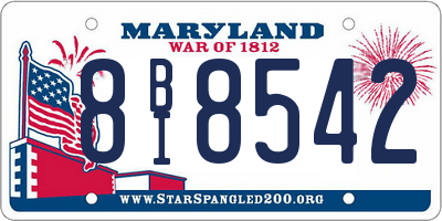 MD license plate 8BI8542