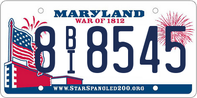 MD license plate 8BI8545