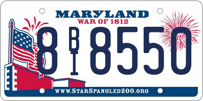 MD license plate 8BI8550