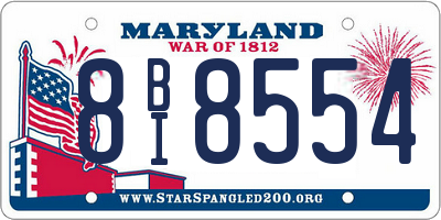 MD license plate 8BI8554