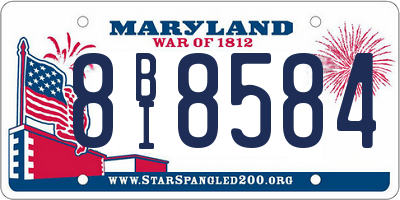 MD license plate 8BI8584