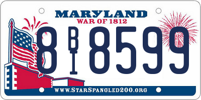 MD license plate 8BI8599