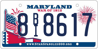 MD license plate 8BI8617