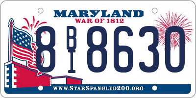 MD license plate 8BI8630
