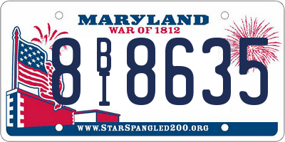 MD license plate 8BI8635