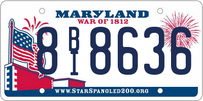 MD license plate 8BI8636