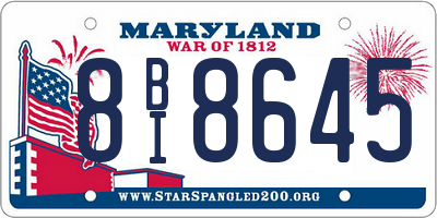 MD license plate 8BI8645