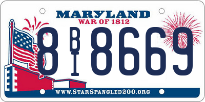 MD license plate 8BI8669