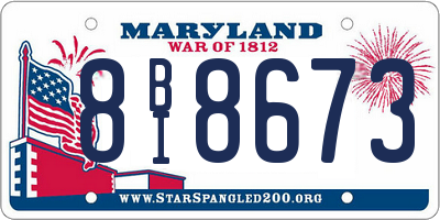 MD license plate 8BI8673
